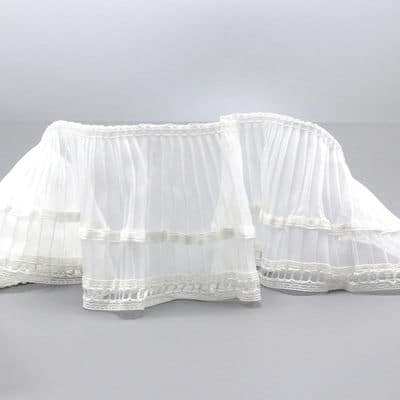 Pleated ribbon - white