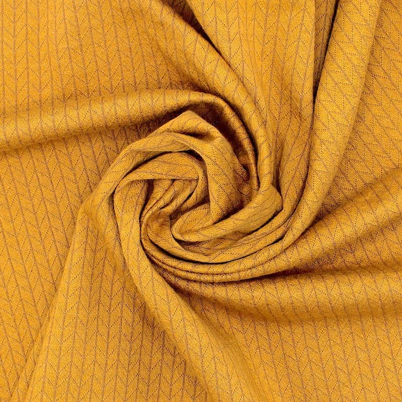 Sweatshirt with mini twisted pattern - mustard yellow