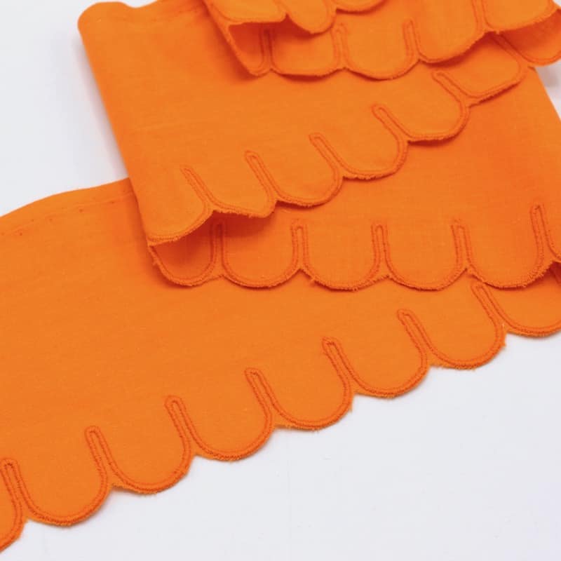 Embroidered ribbon - carrot orange 