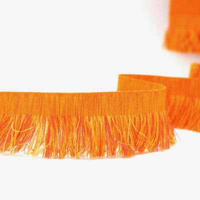 Braid trim with fringes - orange