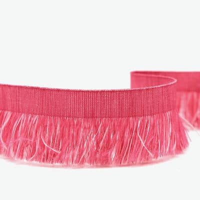 Braid trim with fringes - fuchsia