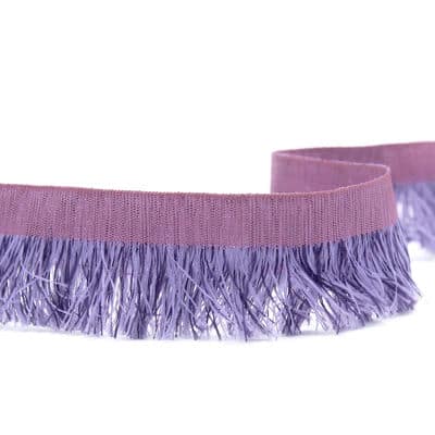 Braid trim with fringes - purple