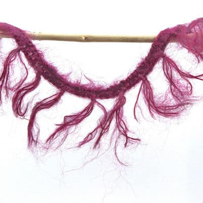 Braid trim with fringes - violine