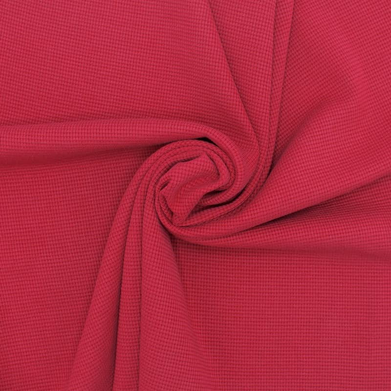 Knitted embossed jersey fabric - wine red