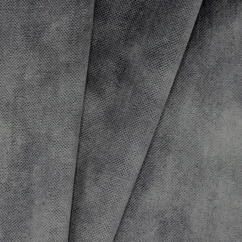 Tarmac Grey Velvet Fabric, Pronto 3337