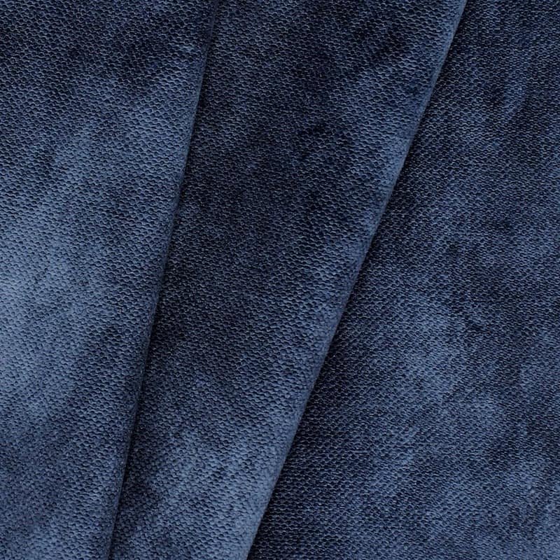 Embossed velvet fabric blue