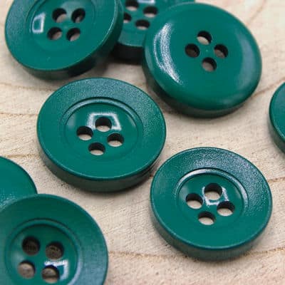 Round resin button - fir green