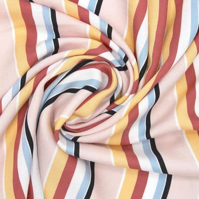 Twill viscose à rayures - multicolore