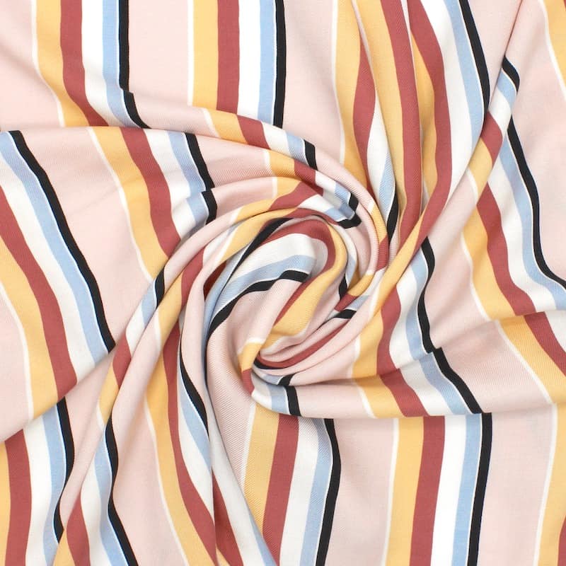 Twill viscose à rayures - multicolore