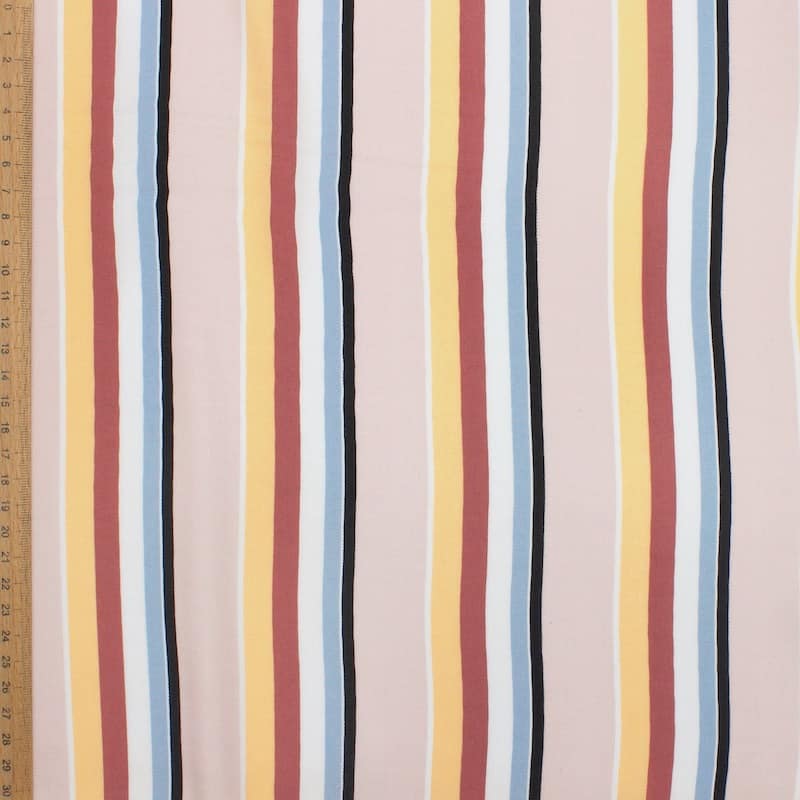 Twill viscose à rayures - multicolore