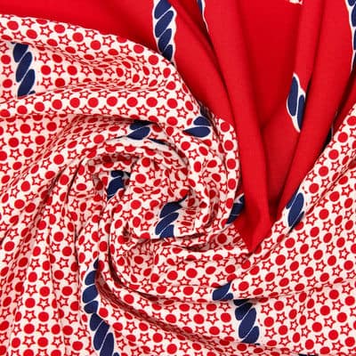 Printed viscose panel fabric - red