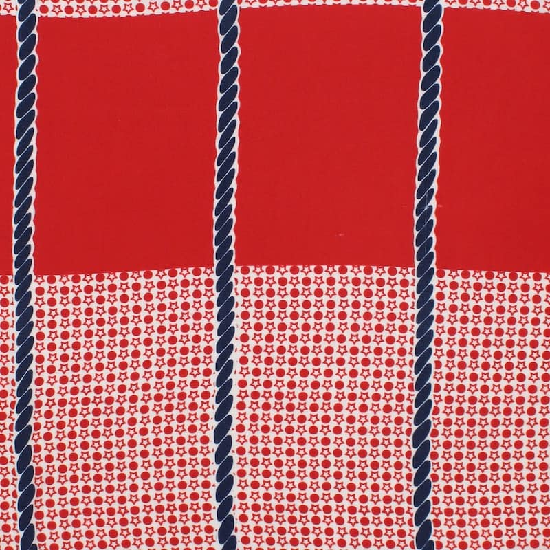 Printed viscose panel fabric - red