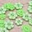 Flower resin button - green