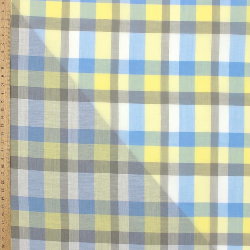 Checkered cotton fabric - multicolored 