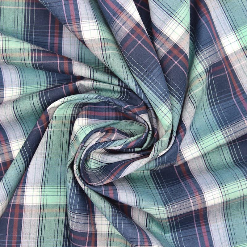 Checkered cotton fabric - multicolored 