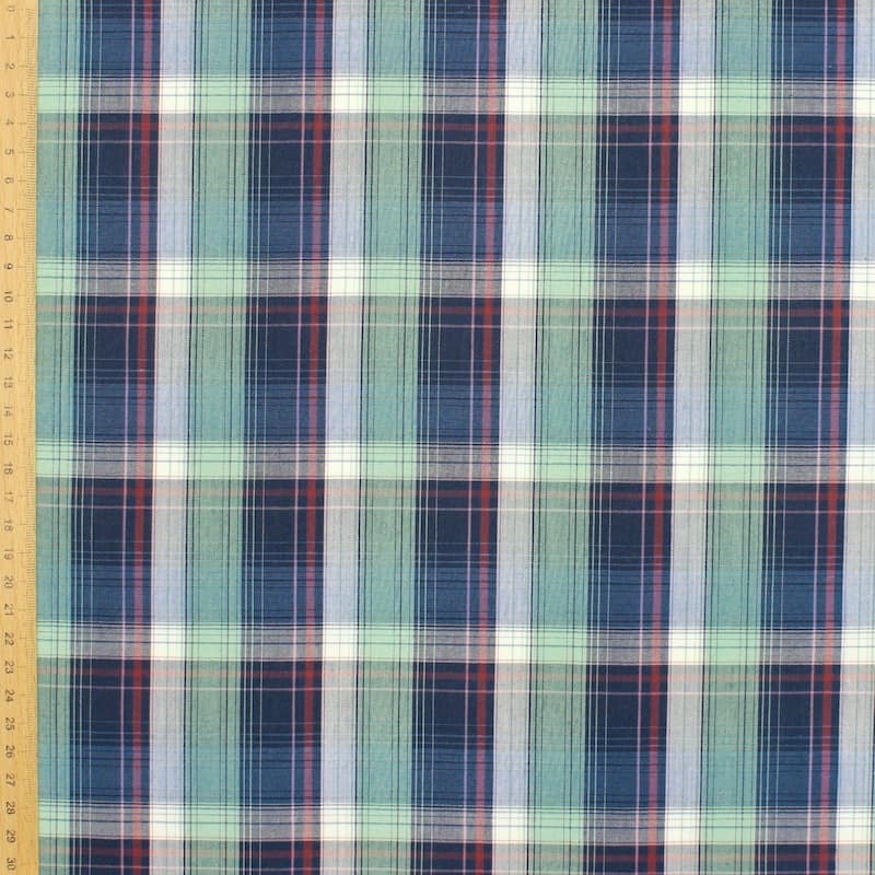 Checkered cotton fabric - multicolored 