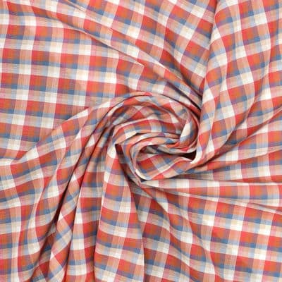 Checkered cotton fabric - kleurrijk