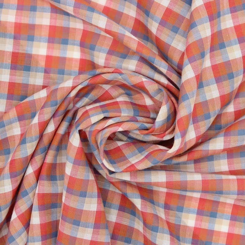 Checkered cotton fabric - kleurrijk