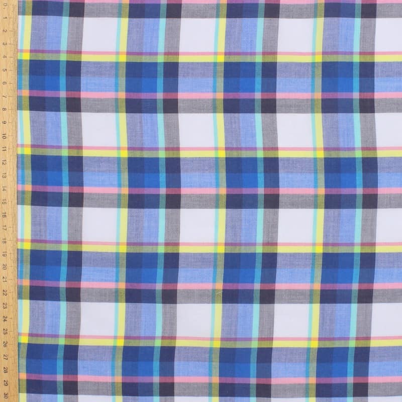 Checkered cotton fabric - multicolored