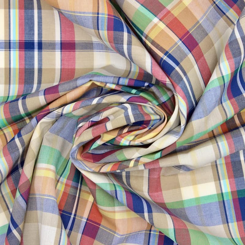 Checkered cotton fabric - multicolor