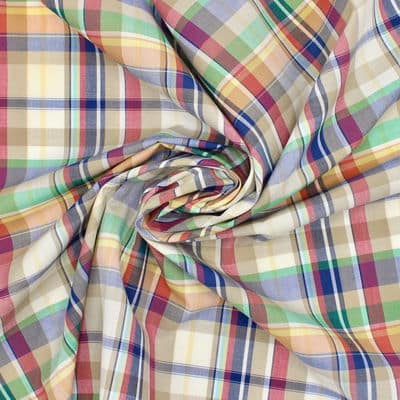 Checkered cotton fabric - multicolor