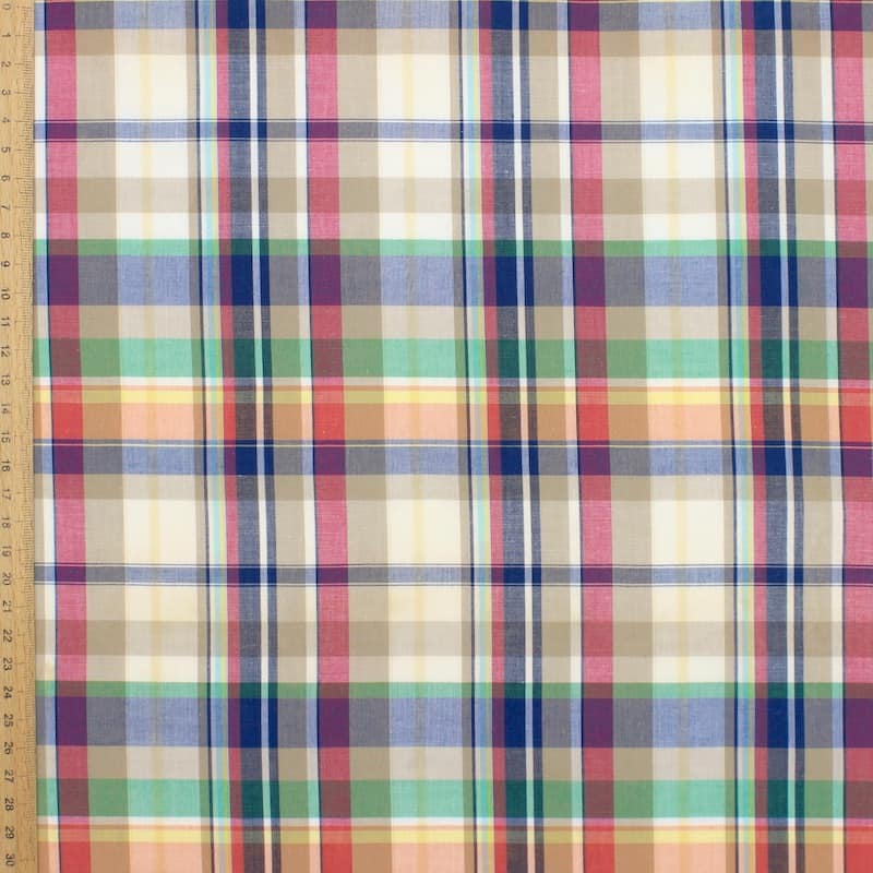 Checkered cotton fabric - multicolor