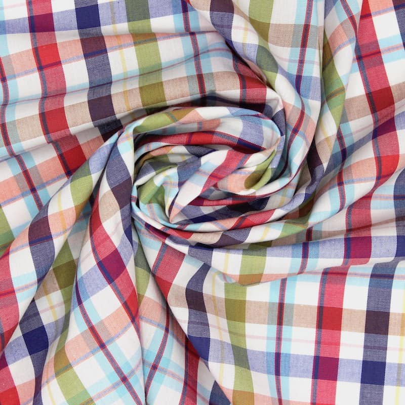 Checkered cotton fabric - multicolor