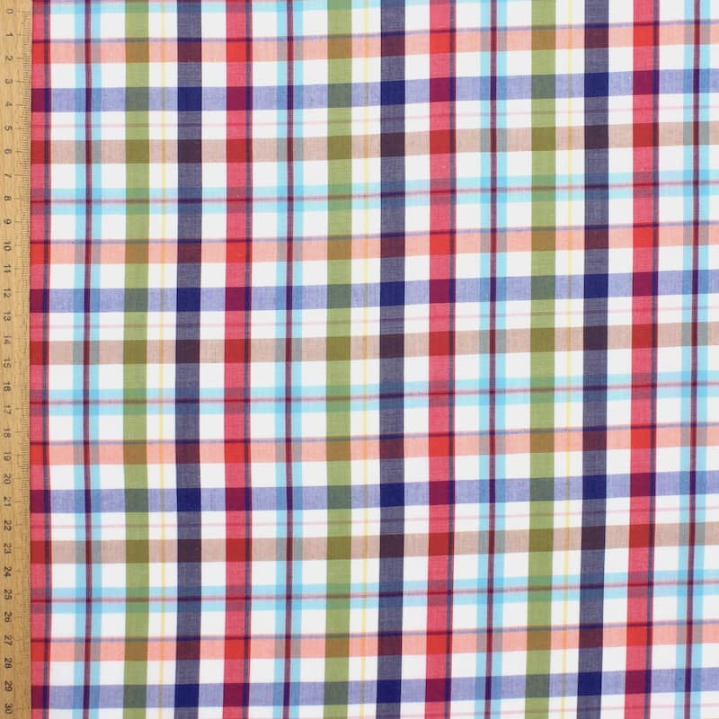 Checkered cotton fabric - multicolor