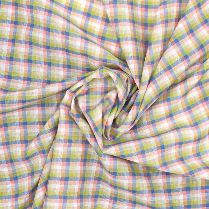 Checkered cotton fabric - multicolor