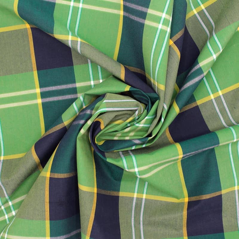 Checkered cotton veil - green 