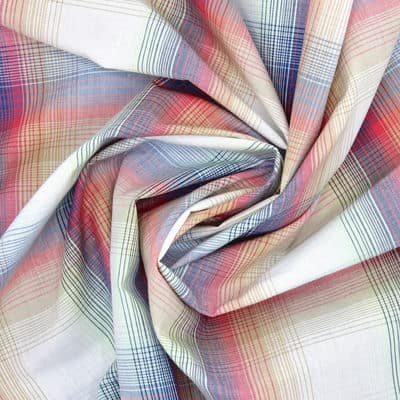 Checkered fabric 100% cotton - multicolored 