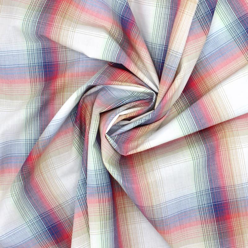 Checkered fabric 100% cotton - multicolored 