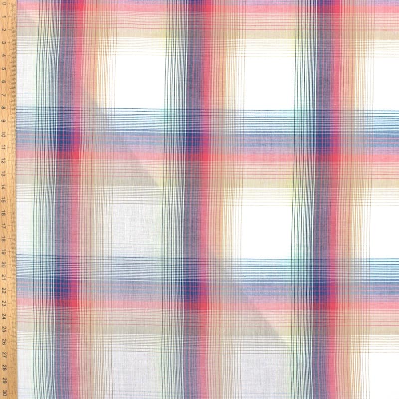 Checkered fabric 100% cotton - multicolored 