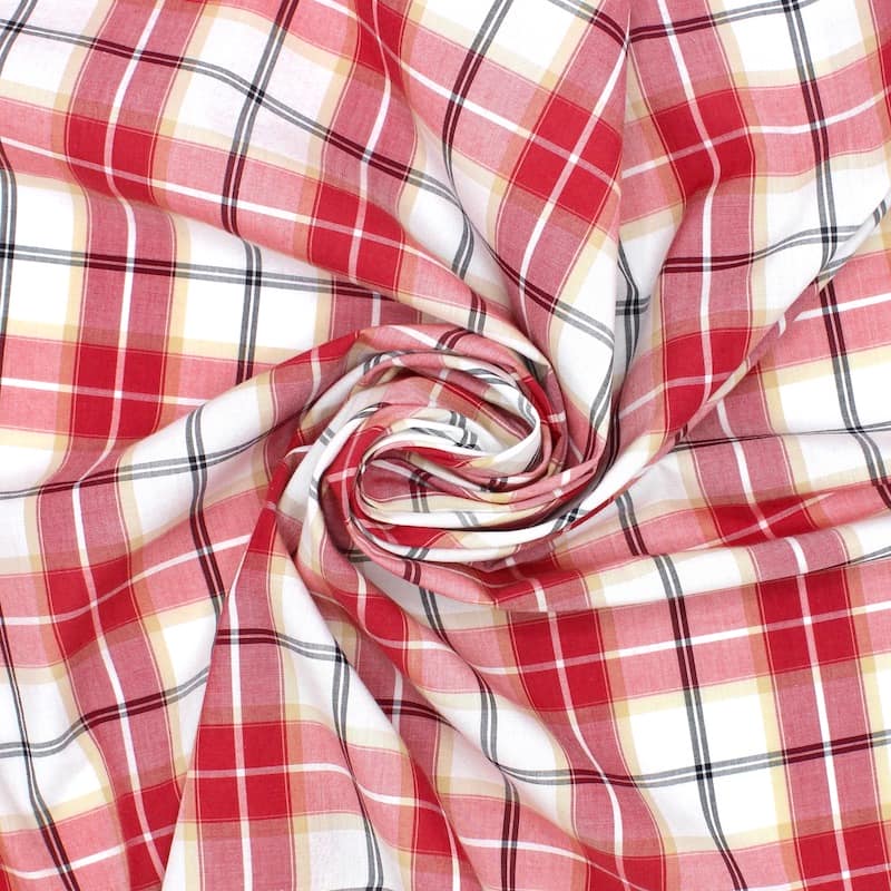 Checkered cotton - red and white 