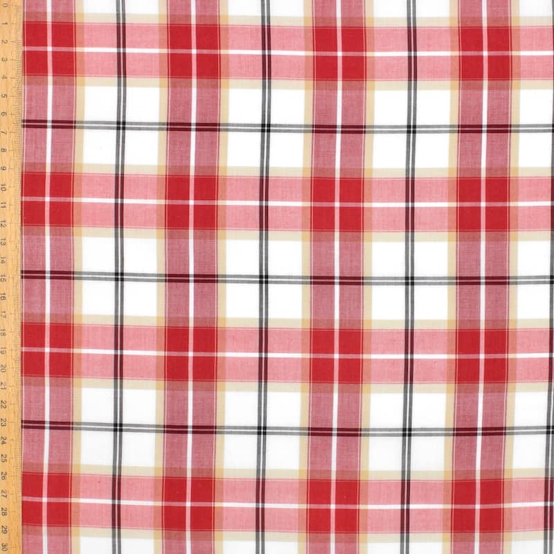 Checkered cotton - red and white 