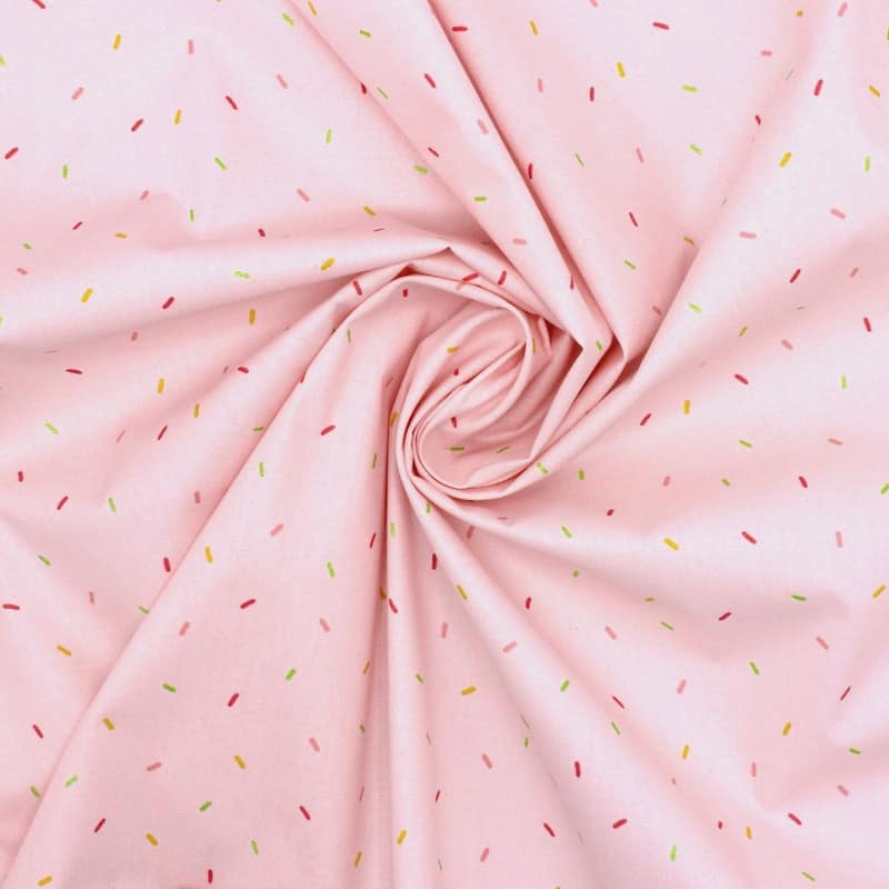 100 cotton fabric with confetti pink