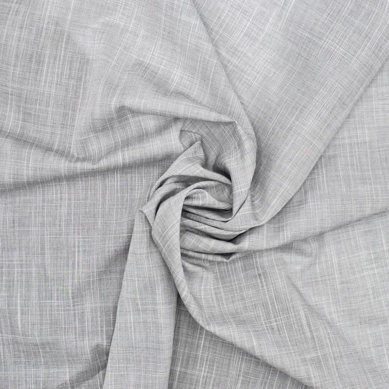 Voile coton flammé - gris