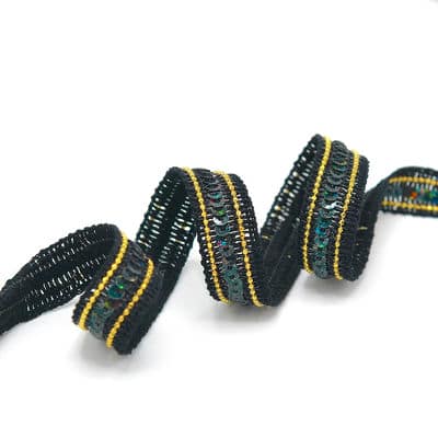 Fantasy ribbon with glitters - black