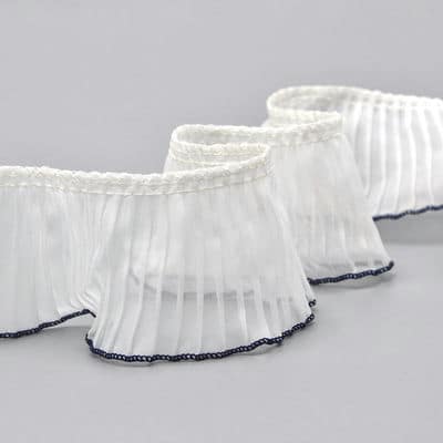 Pleated ribbon - white