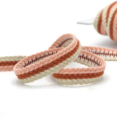 Fantasy ribbon - beige, rust-colored and pink 