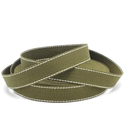 Strap with saddle stitch - khaki