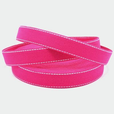 Strap with saddle stitch - fuchsia