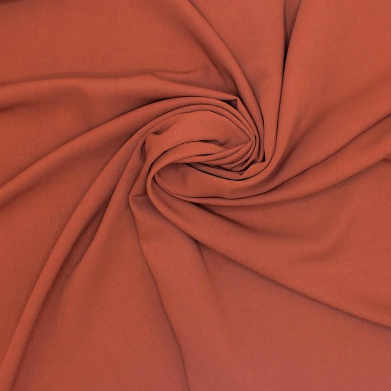 100% viscose twill fabric - plain rust-colored