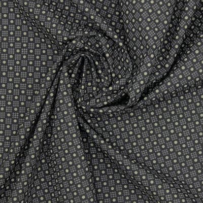 Tissu 100% coton pois- noir