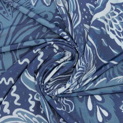 Printed knit fabric - blue 