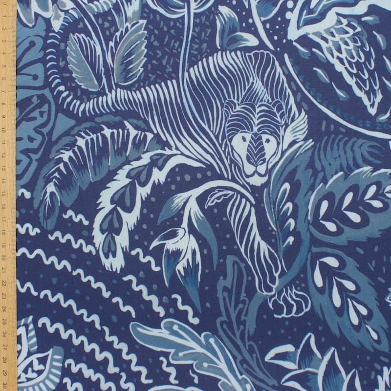 Printed knit fabric - blue 