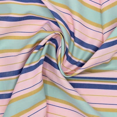 Striped fabric 100% cotton - multicolored 