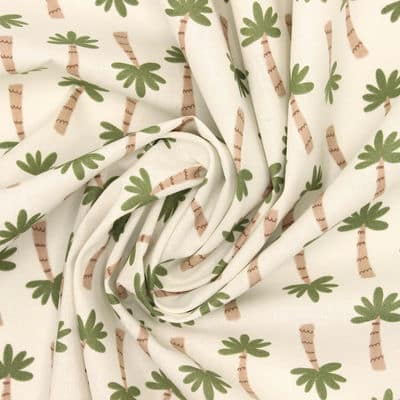 100% cotton fabric with crocodile - off-white