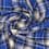 Checkered viscose fabric with lurex thread - blue 