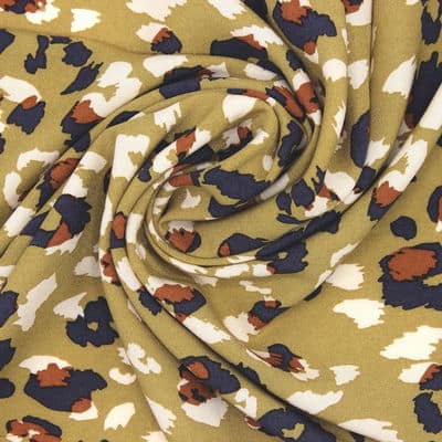 Tissu viscose animal - moutarde